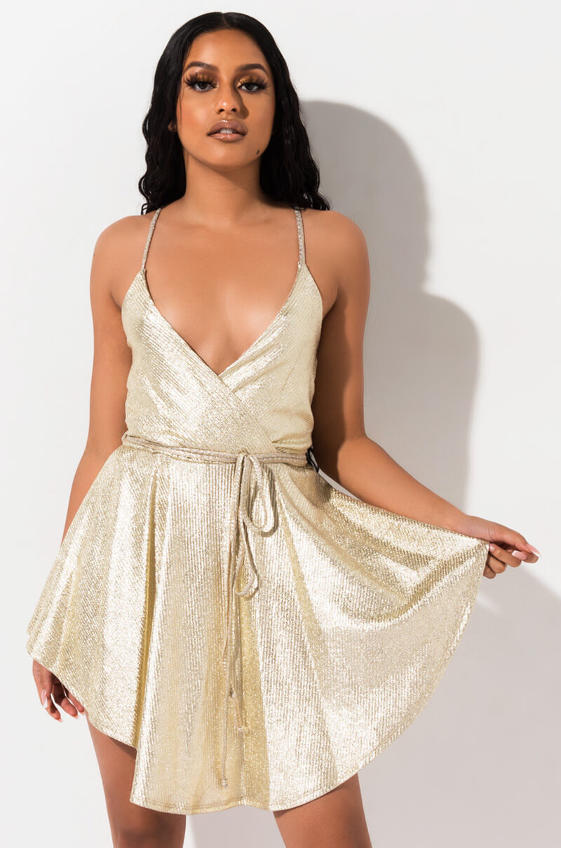 gold romper dress