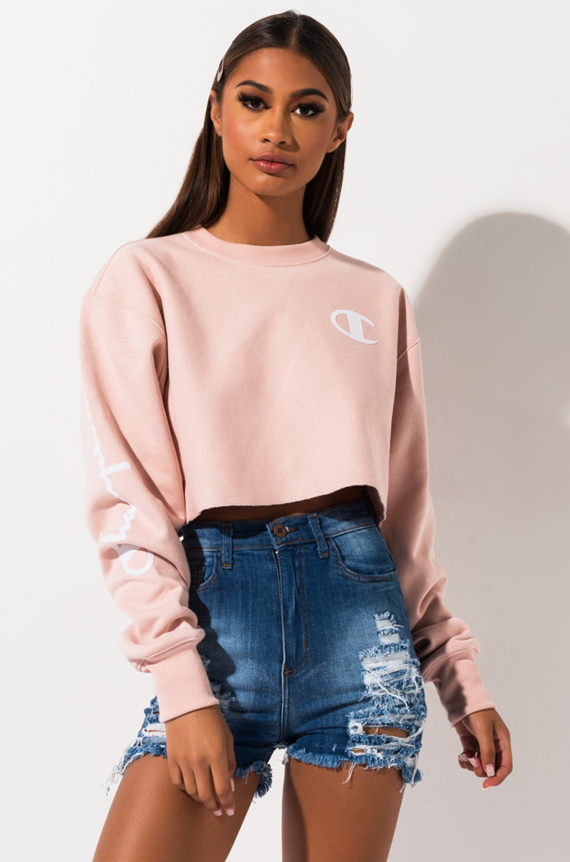 champion reverse weave cropped crew