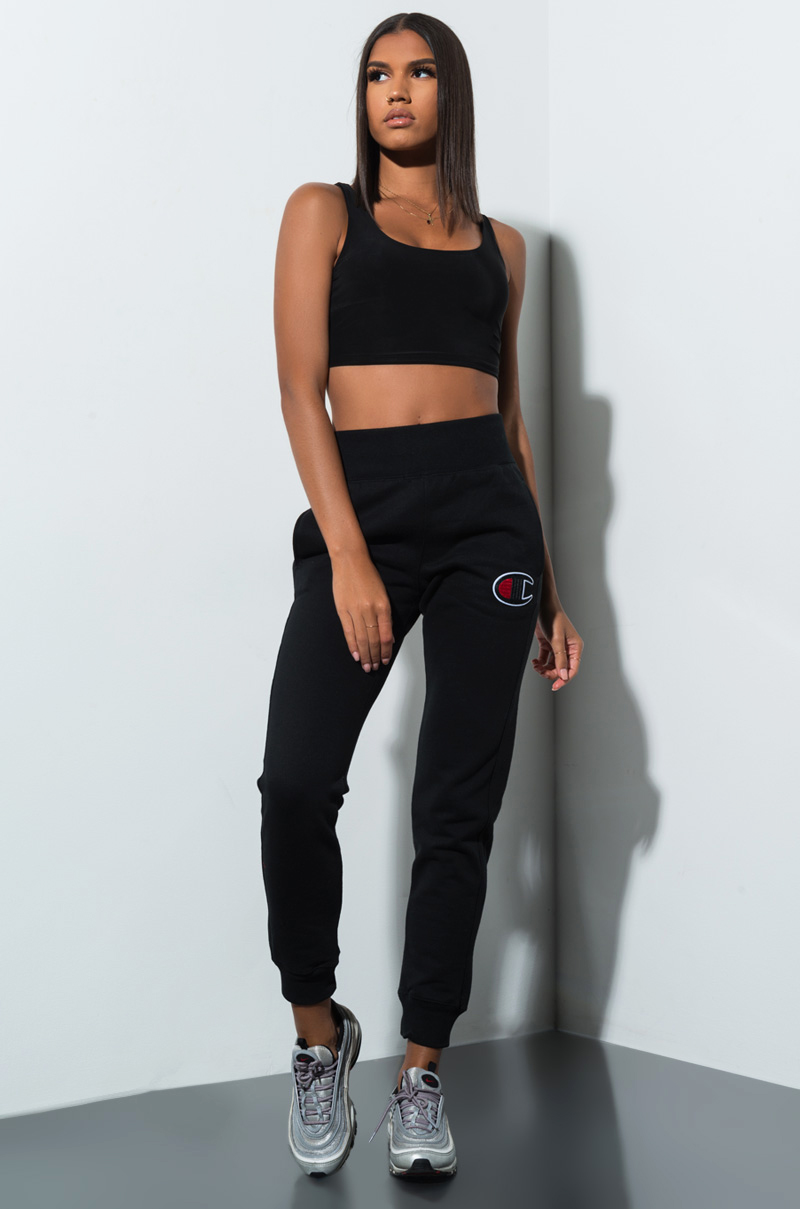champion women's reverse weave jogger with chenille c logo