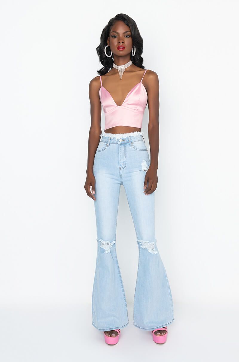 high rise flare jeans