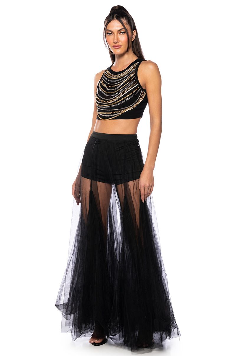 MY ALL MAXI TULLE SKIRT in black