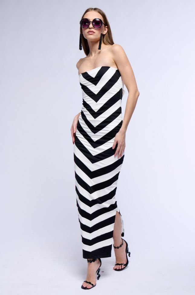 Side View A Day In The Hamptons Striped Maxi Dress