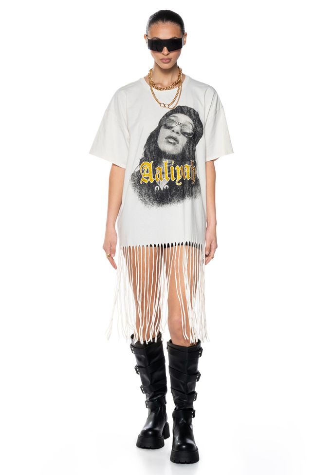 Front View Aaliyah Oversized Shirt Dress