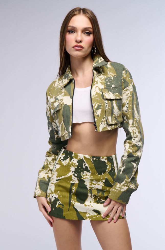 Side View Abstract Camo Utility Bomber