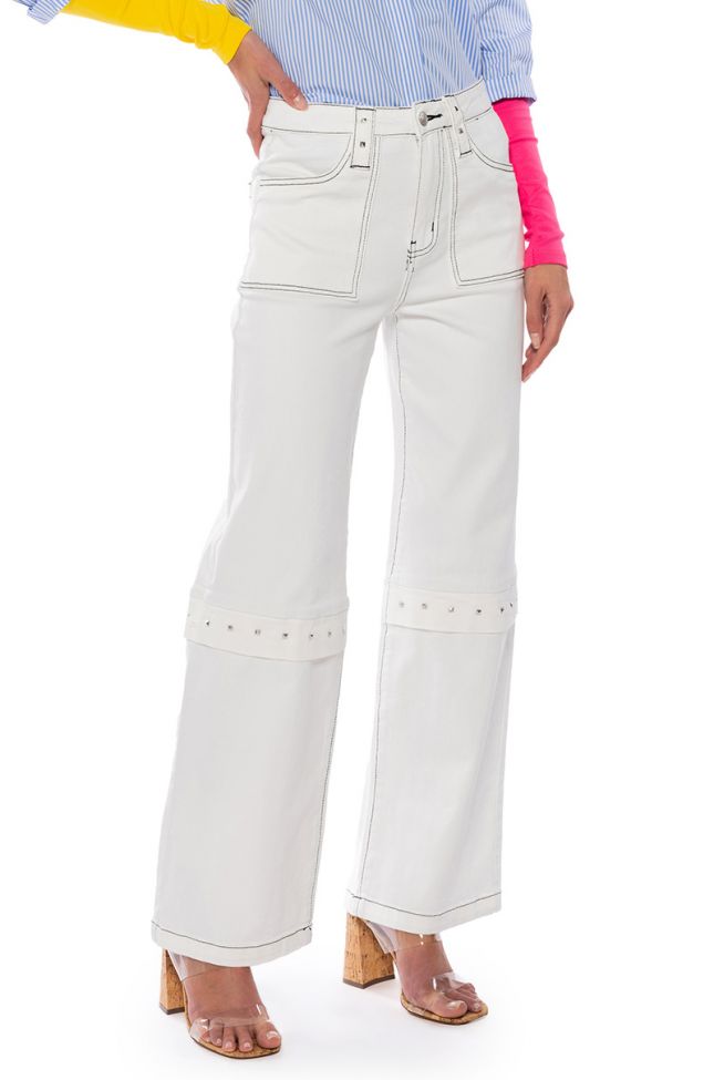 ADDY STUDDED HARDWARE RELAXED FIT JEANS
