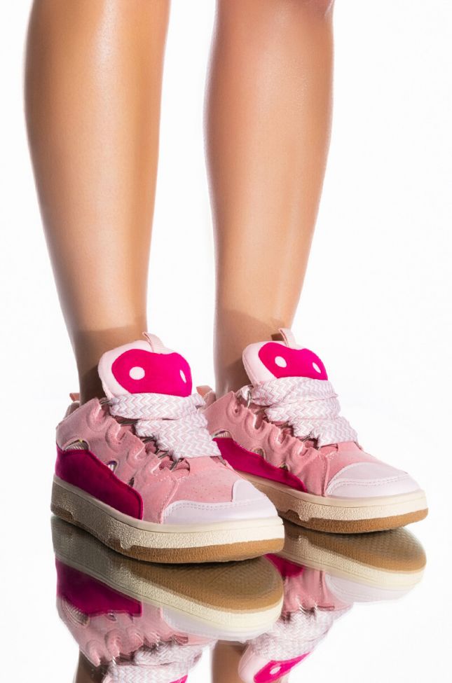 Front View Akira Eclipse Flat Sneaker In Pink