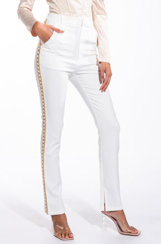Front View All About Pearls High Rise Trouser