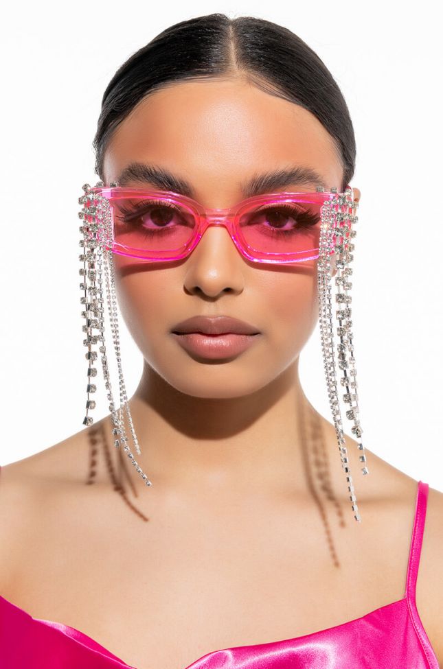 Front View All I Want Is Everything Rhinestone Sunnies