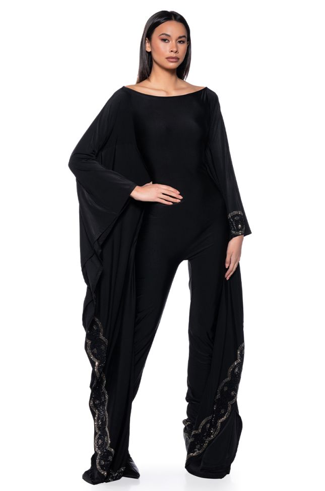 Front View All In The Details Embellished Oversize Jumpsuit
