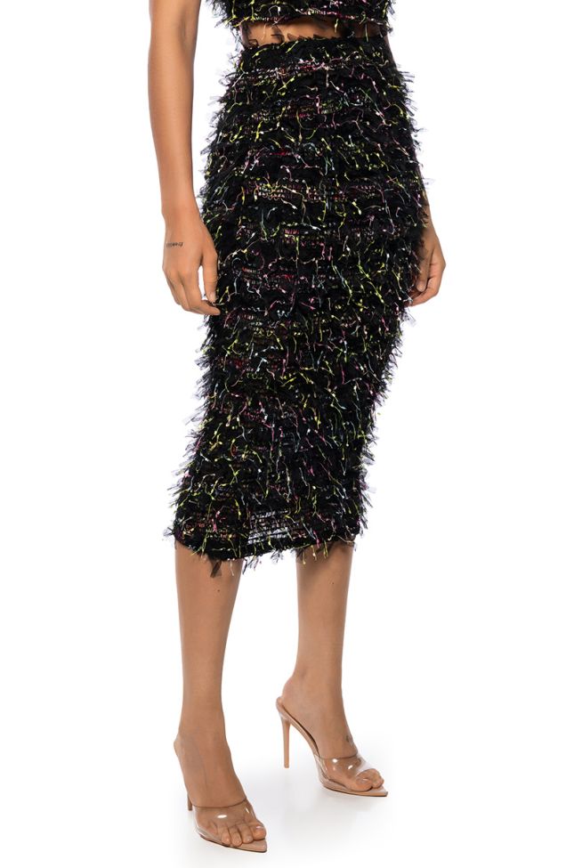 Front View All Of The Fascination Multi Color Midi Skirt