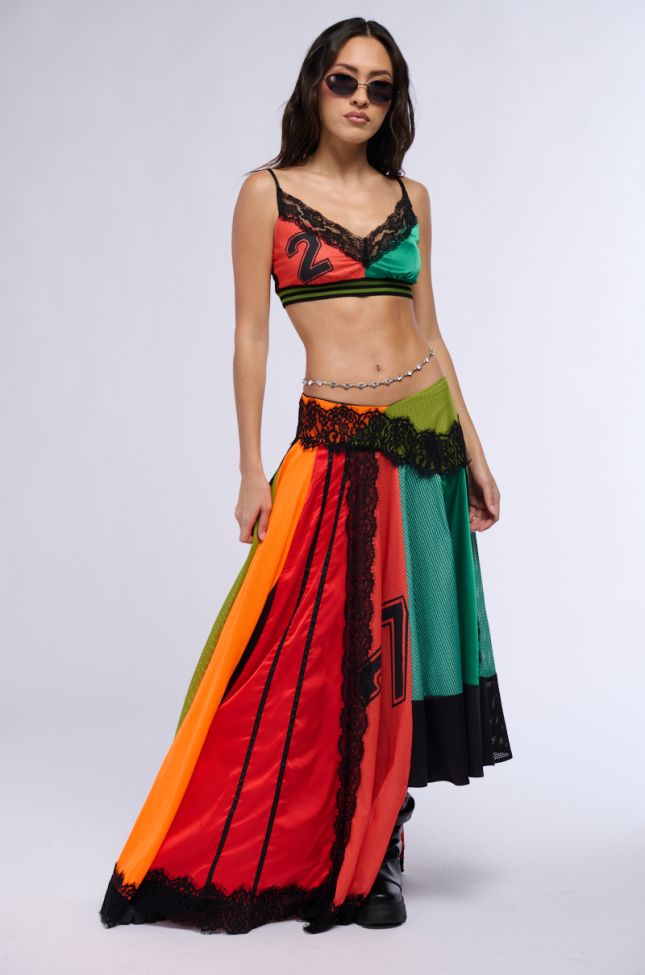 Extra View All Over The Place Color Block Maxi Skirt