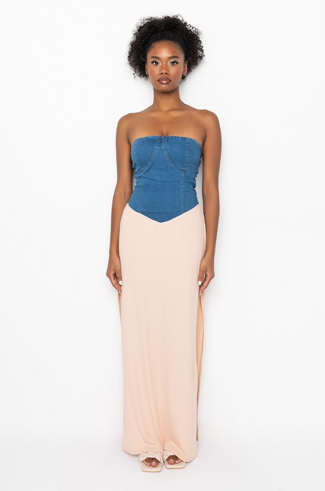 Side View All The Feels Maxi Tube Dress With High Slit