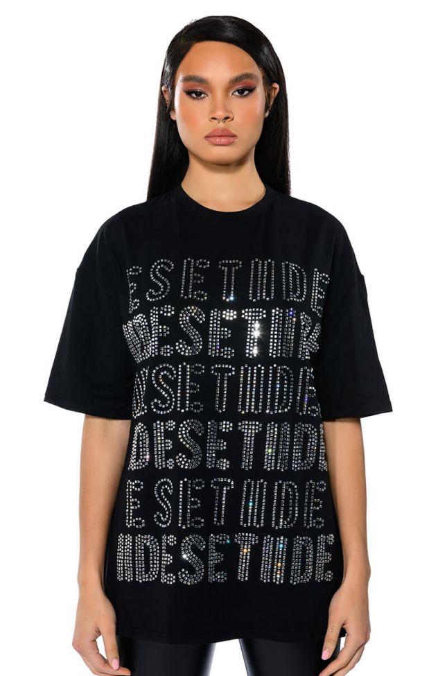 Front View Alphabet City Oversized Graphic Tshirt