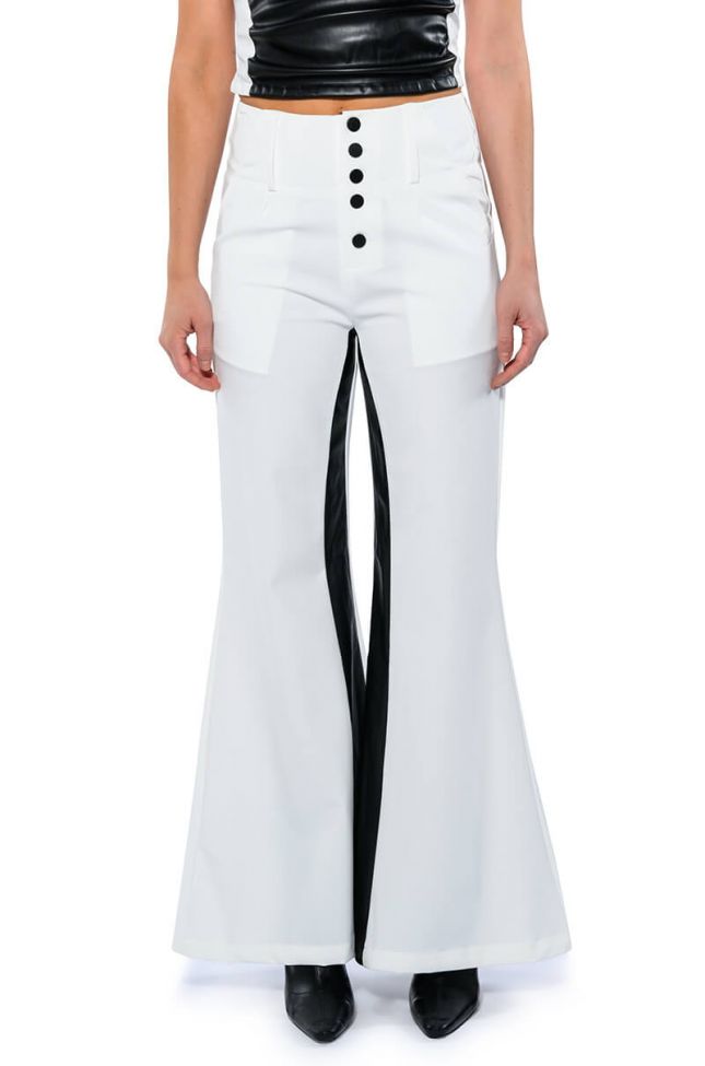 Back View Always On Faux Leather Contrast Trouser