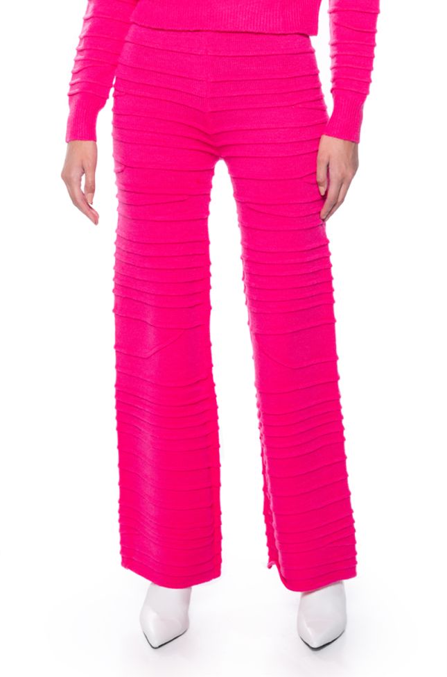 Side View Angel Energy Wide Leg Knit Trouser In Pink
