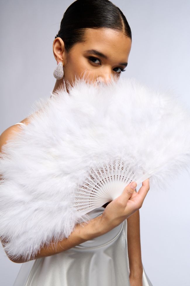 Front View Angelic Feather Fan