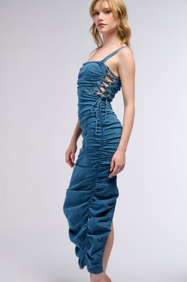 Back View Another Life Denim Dress