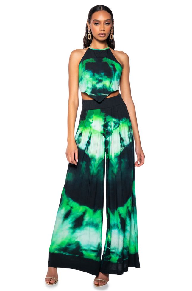 Side View Aster Printed Palazzo Pant