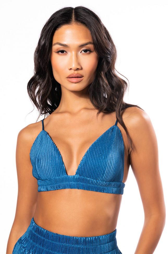 Front View Astrid Pleated Bralette