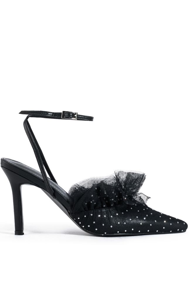 Side View Azalea Wang A Romantic Evening Embellished Tulle Pump In Black