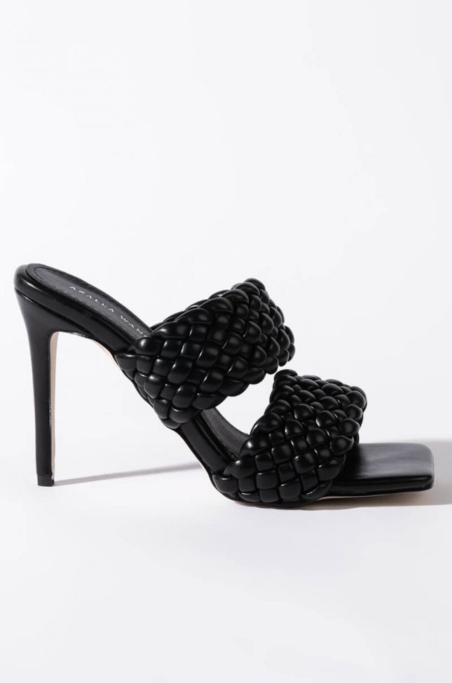 Front View Azalea Wang All Your Love Stiletto Sandal In Black