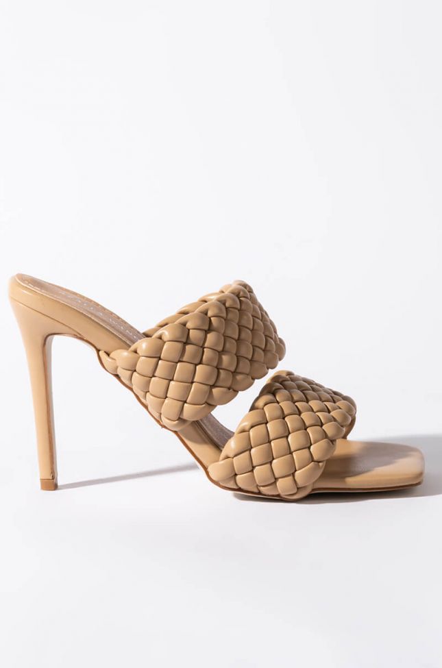 Front View Azalea Wang All Your Love Stiletto Sandal In Nude