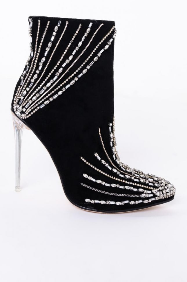 Front View Azalea Wang Come Alive At Night Stiletto Bootie In Black