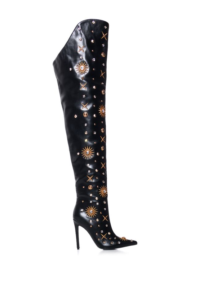 Extra View Azalea Wang Endres Gold Embellishment Boot In Black