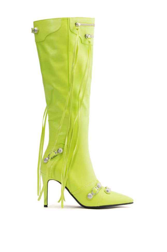 AZALEA WANG JUST FOR YOU STILETTO BOOT IN GREEN