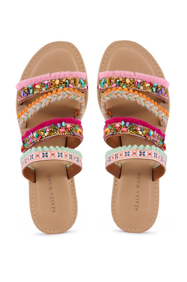 Side View Azalea Wang Lucena Multi Embellished Sandal