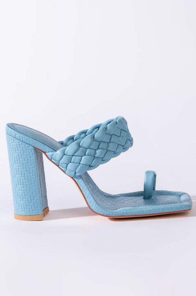 Back View Azalea Wang Something About You Chunky Sandal In Blue