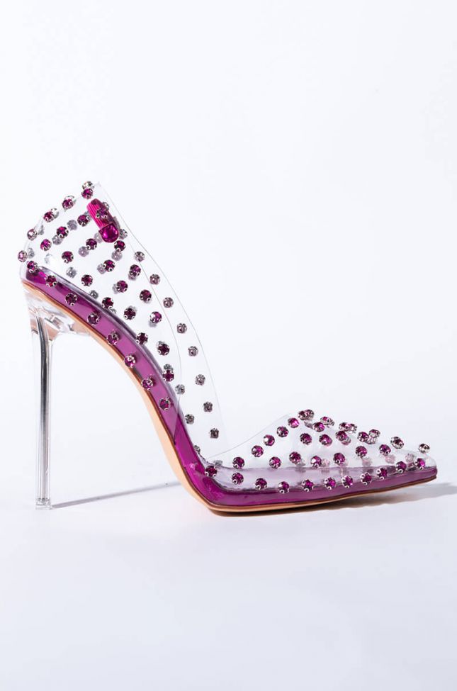 Front View Azalea Wang Something About You Stiletto Pump In Fuchsia