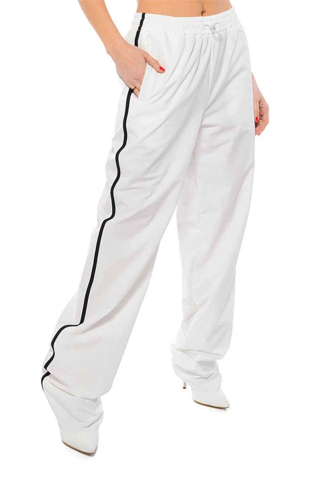 Side View Azalea Wang Track Pant Boot In White