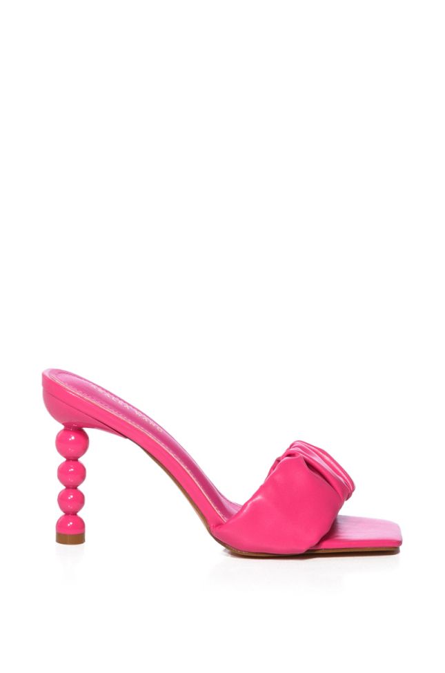 Side View Azalea Wang Turmeric Bubble Heel Sandal In Pink