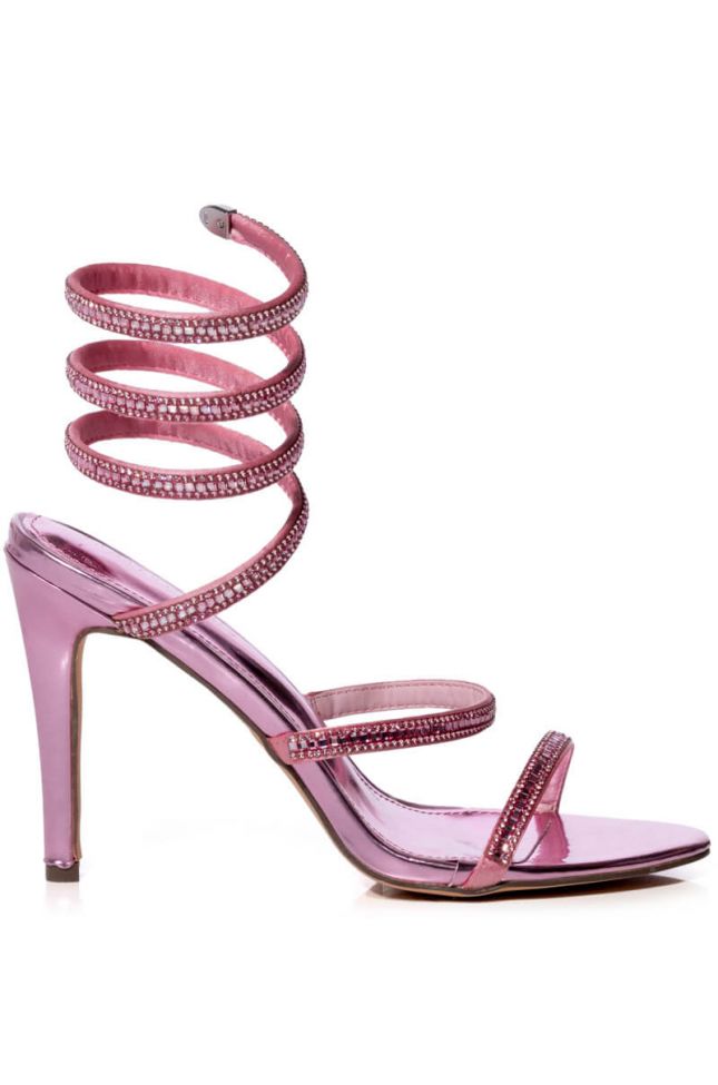 Side View Azalea Wang Wrenley Stiletto Sandal In Pink