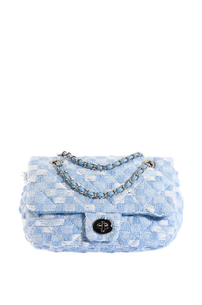Back View Azavia Quilted Purse In Blue
