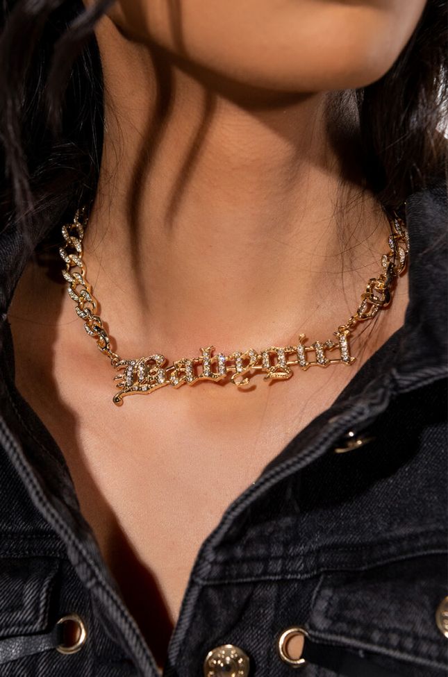 Front View Babygirl Chain Necklace