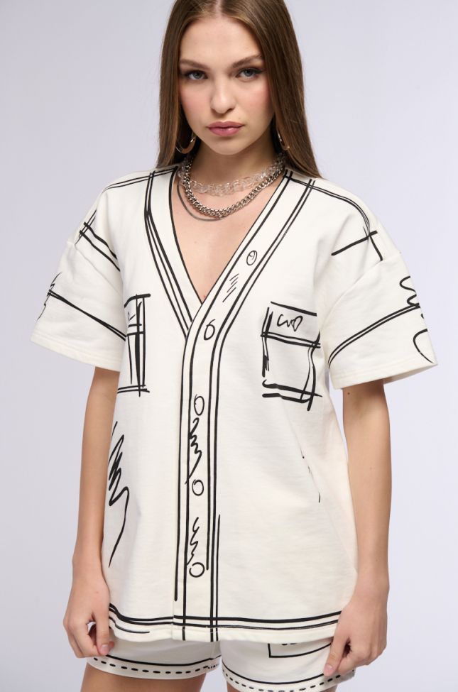 Front View Back In The Game Button Down Short Sleeve Shirt