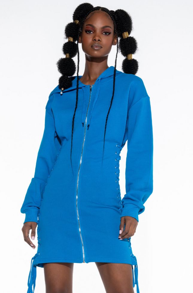 Front View Back To Back Hoodie Sweatshirt Dress