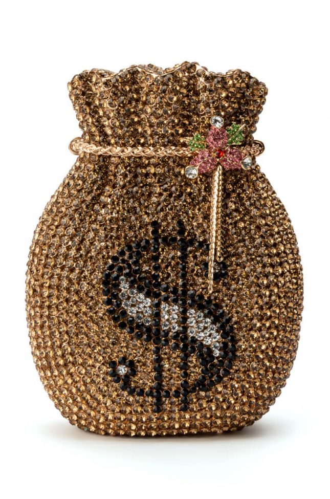 BAGS OF MONEY BLINGED CLUTCH