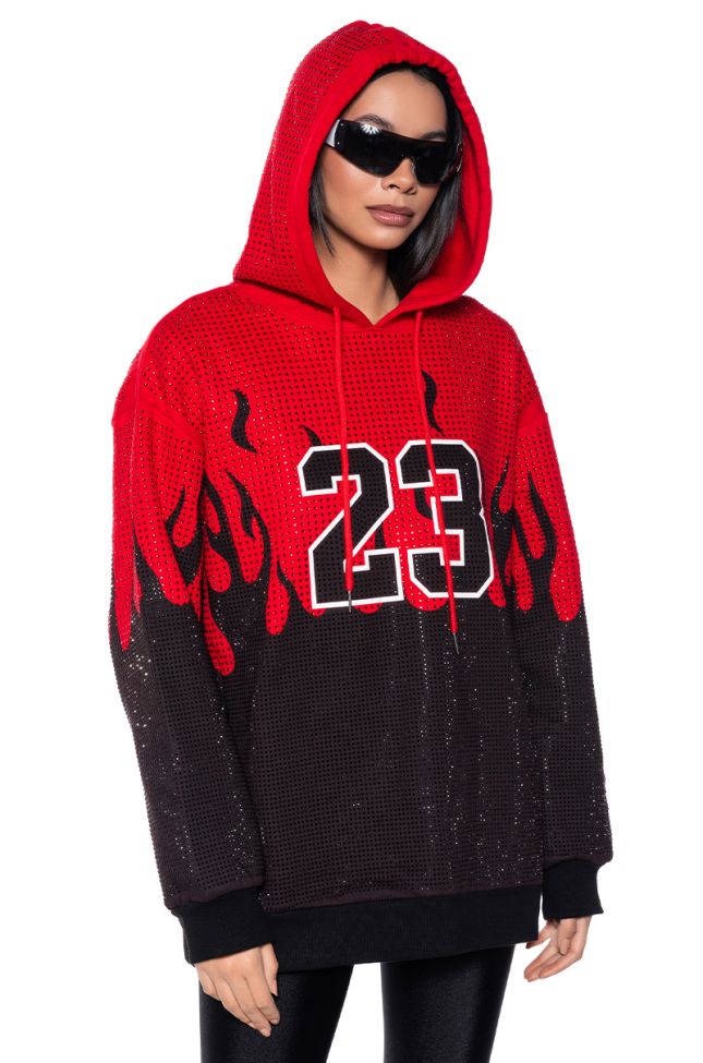 Front View Baller Embellished Hoodie