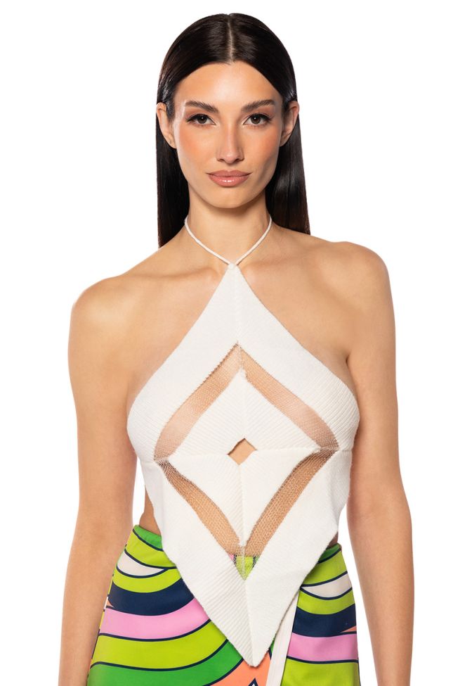 Front View Barely There Halter Top