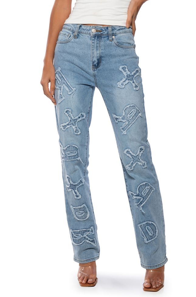 Front View Be Yourself Straight Leg Denim