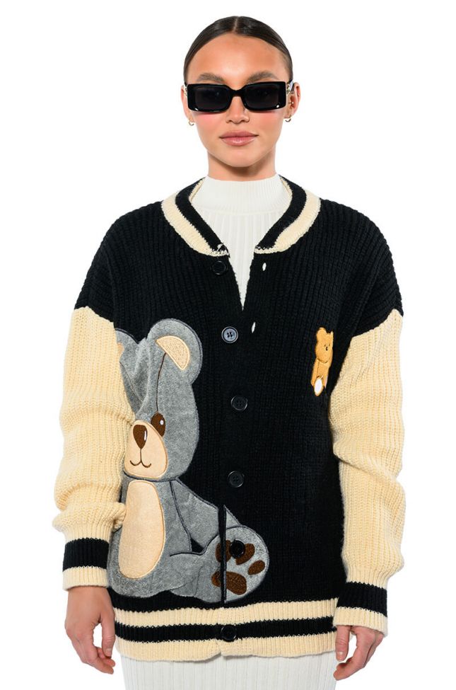 Full View Beary Cozy Knitted Cardigan