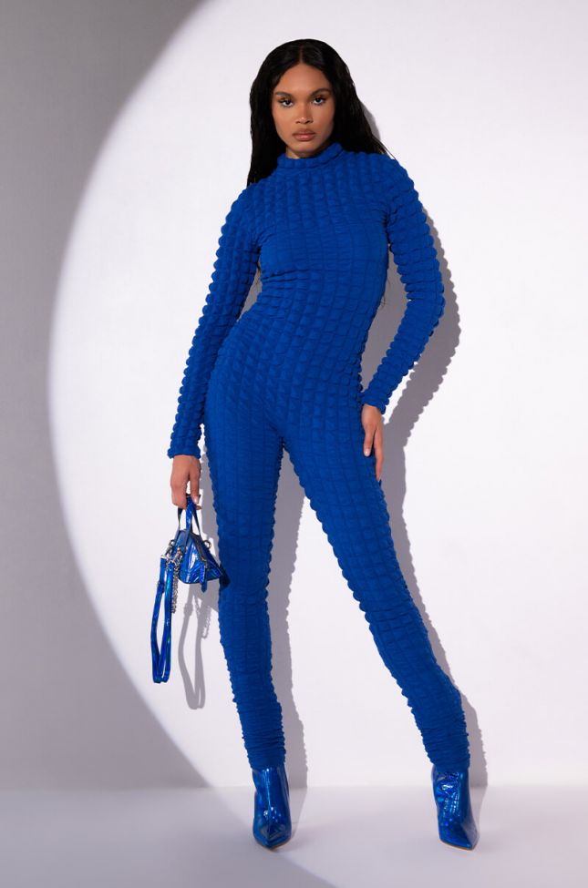 Front View Beat The Odds Textured Catsuit