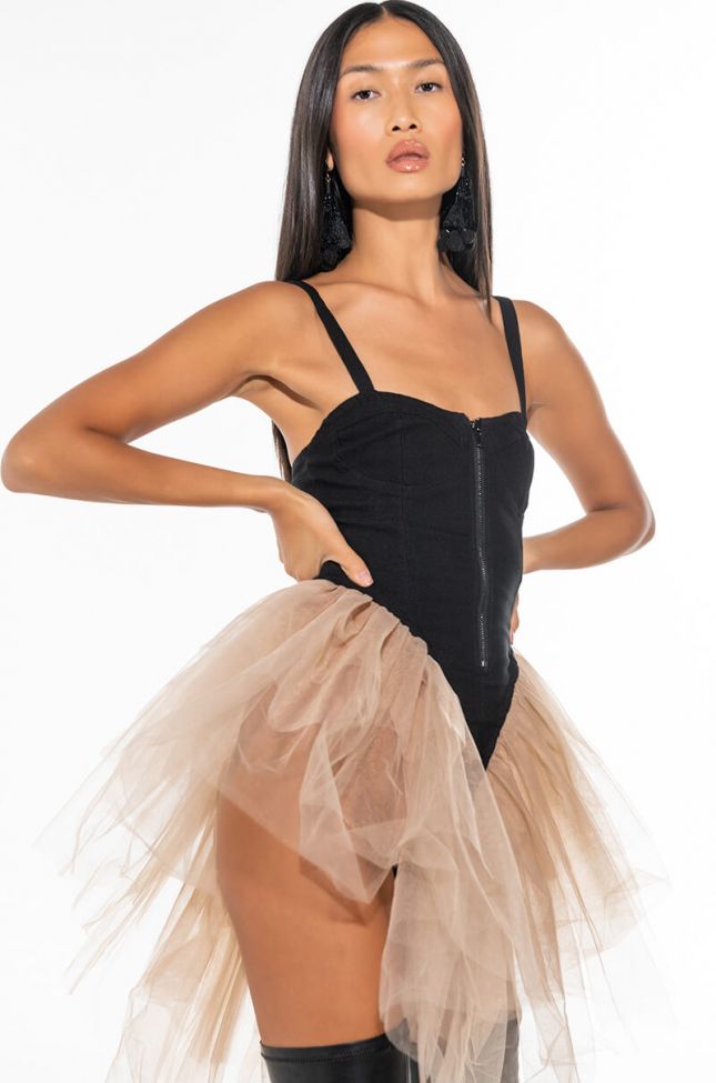 Front View Been That Girl Tulle Mini Dress