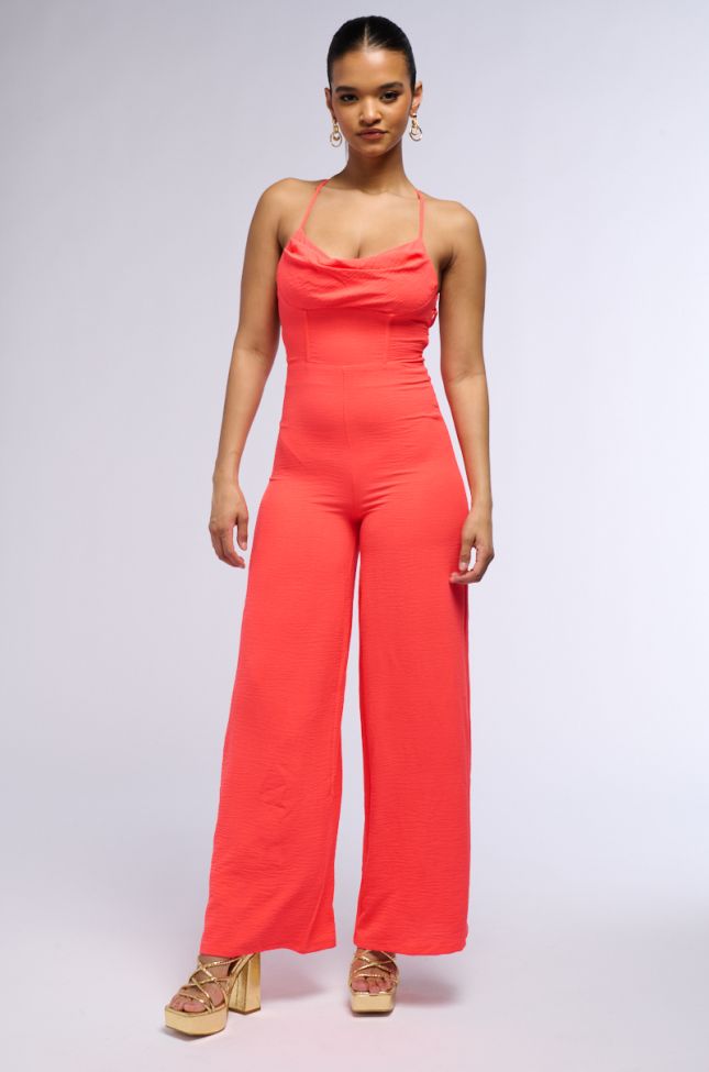 Side View Beginners Luck Strappy Straight Leg Jumpsuit