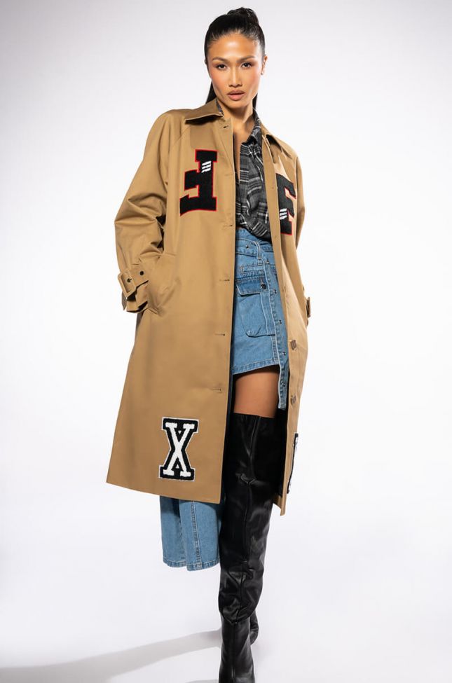 Side View Best In Class Patchwork Trench Coat