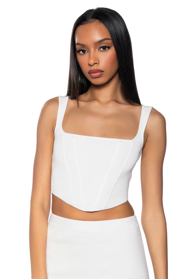 Front View Big Mood Fitted Corset Top