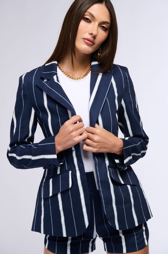 Side View Blurred Lines Tailored Blazer